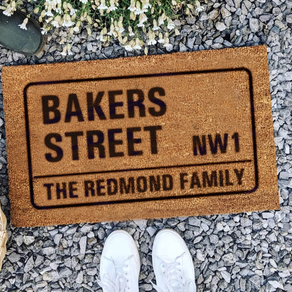 Personalised London Street Sign Doormat New Home Gift