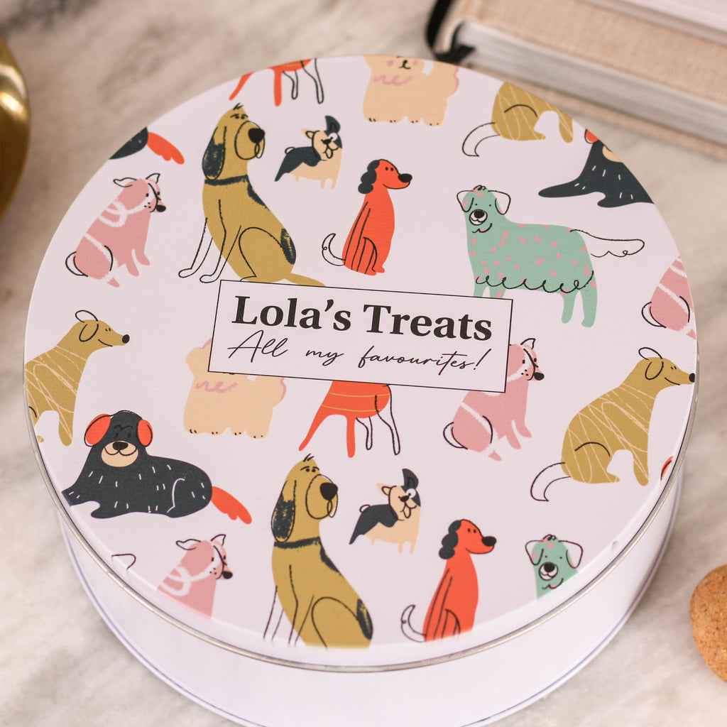 Personalised Dog Food Biscuit Treat Tin For The Home