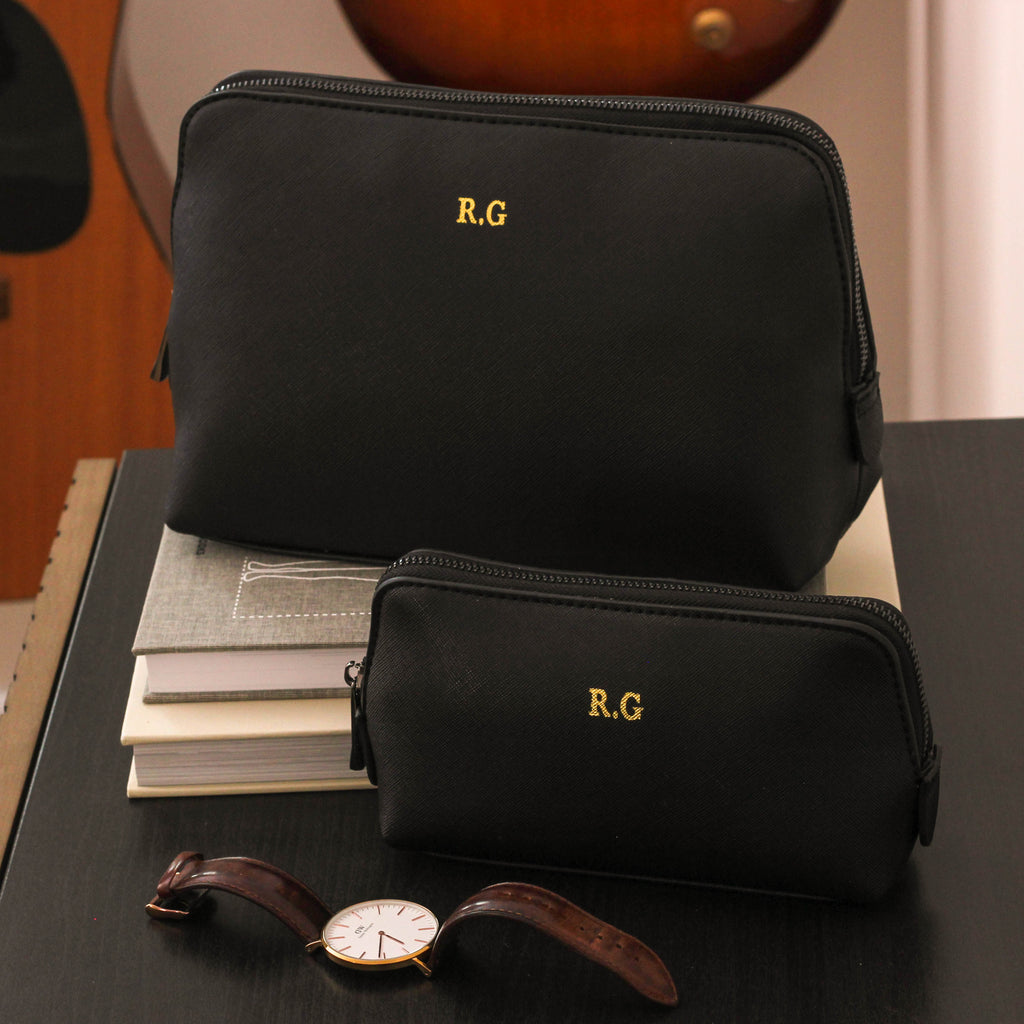 Personalised Mens Travel Essentials Wash Bag Gift