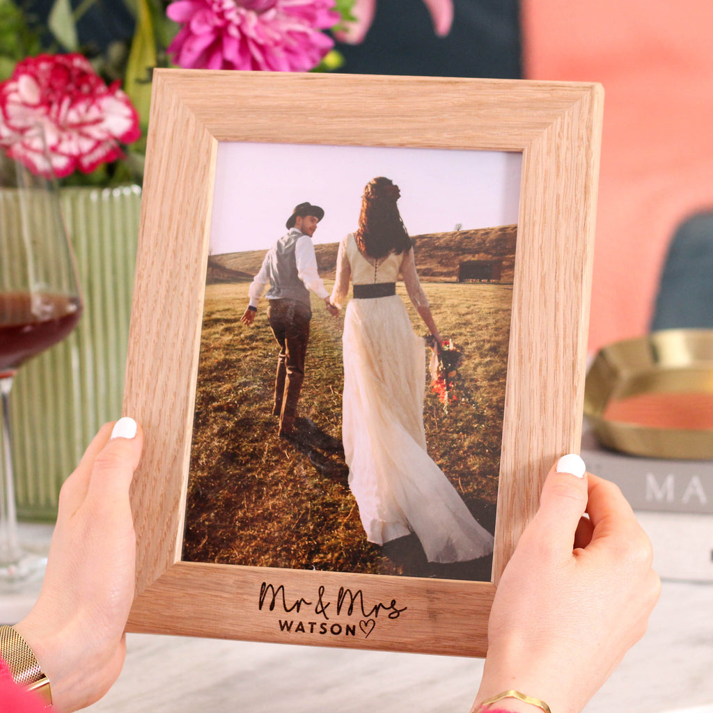 Personalised Mr And Mrs Wedding Gift Photo Frame